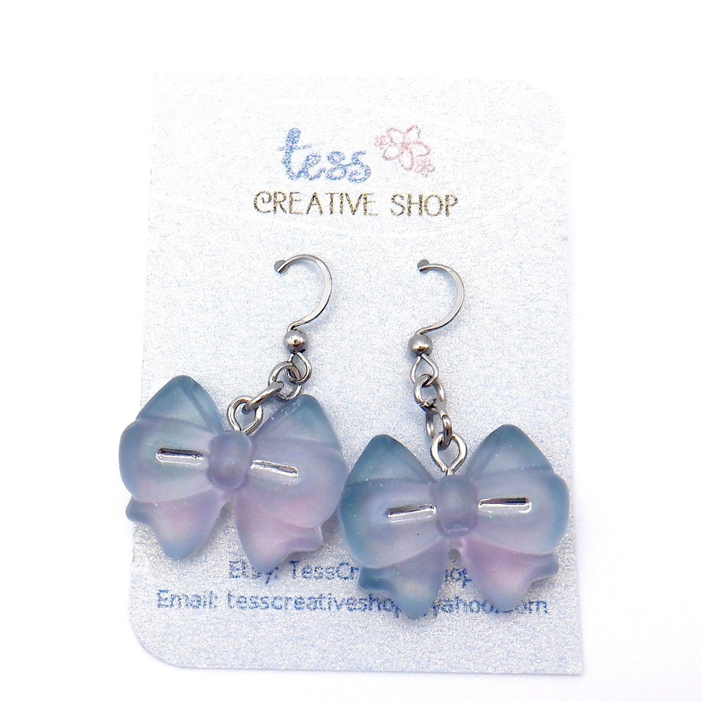 Handmade Resin Bow Earrings NEW